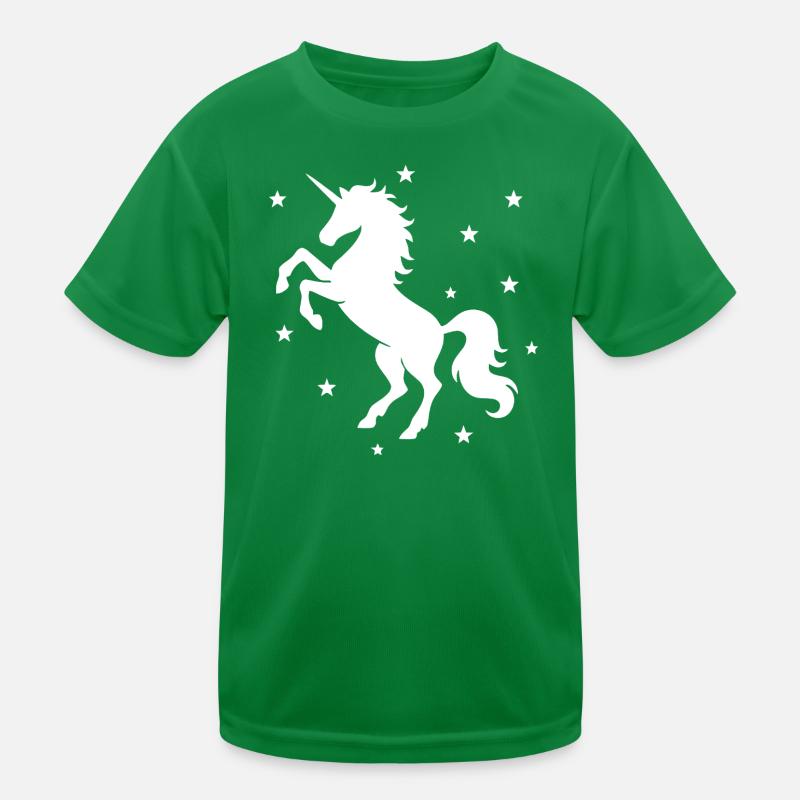 Mystisches Einhorn Nachthimmel Design Kinder Funktions-T-Shirt
