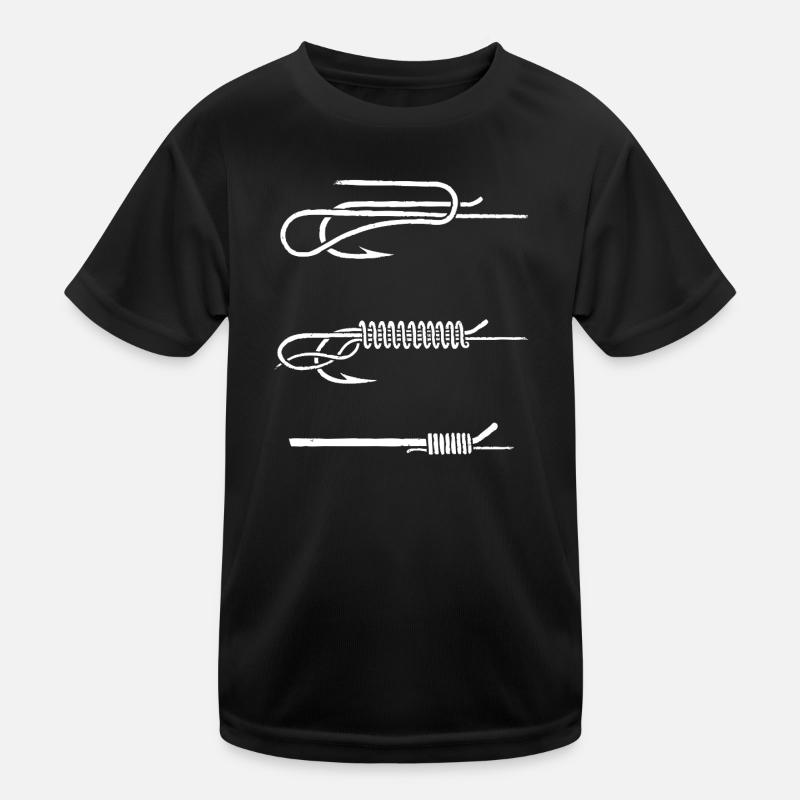 Fish Hook Knot Instruction WHITE Kids Functional T-Shirt