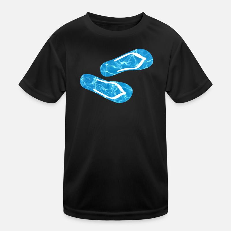 Latschen Pool Flip Flops Camping Wasser Urlaub Fun Kinder Funktions-T-Shirt