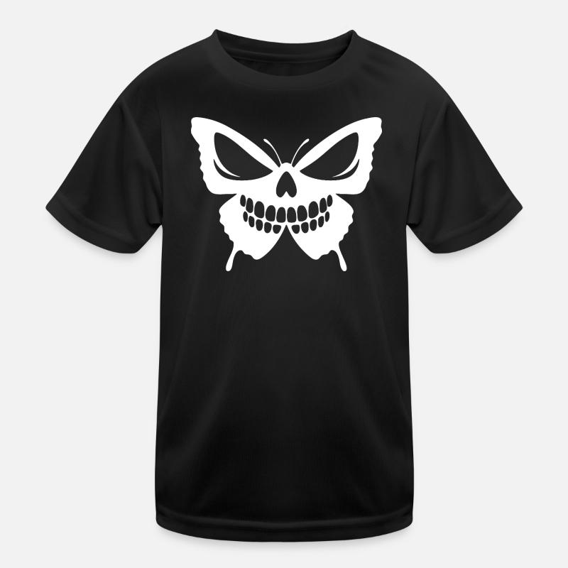 Skull Butterfly Fusion Design Kids Functional T-Shirt