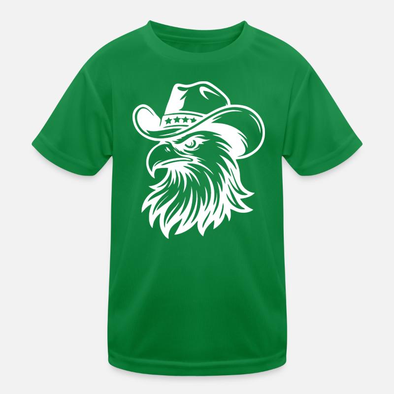 Patriotic Bald Eagle Illustration Kids Functional T-Shirt