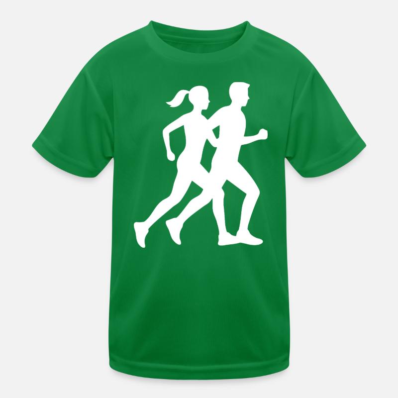 Dynamic Running Silhouette Design Kids Functional T-Shirt