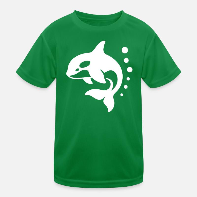 Dynamic Dolphin Art for Active Wear Kids Functional T-Shirt