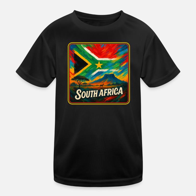 Conception du drapeau de l’Afrique du Sud T-shirt sport Enfant