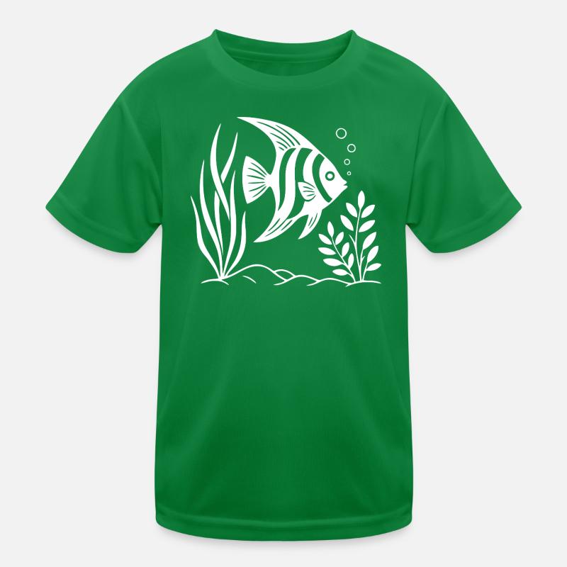 Conception de poissons tropicaux en noir et blanc T-shirt sport Enfant