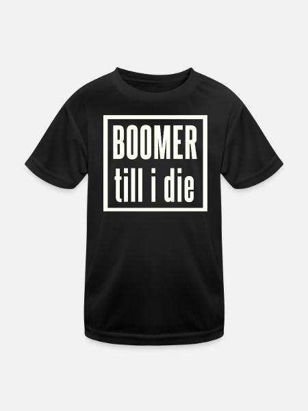 Boomer bis zum Ende Schriftzug - Kinder Funktions-T-Shirt - Schwarz