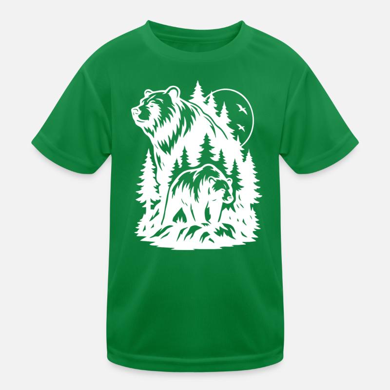 Majestueuse silhouette d’ours de forêt et de lion T-shirt sport Enfant