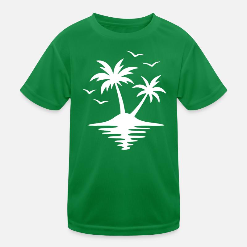 Tropical Sunset Palm Silhouette Kids Functional T-Shirt