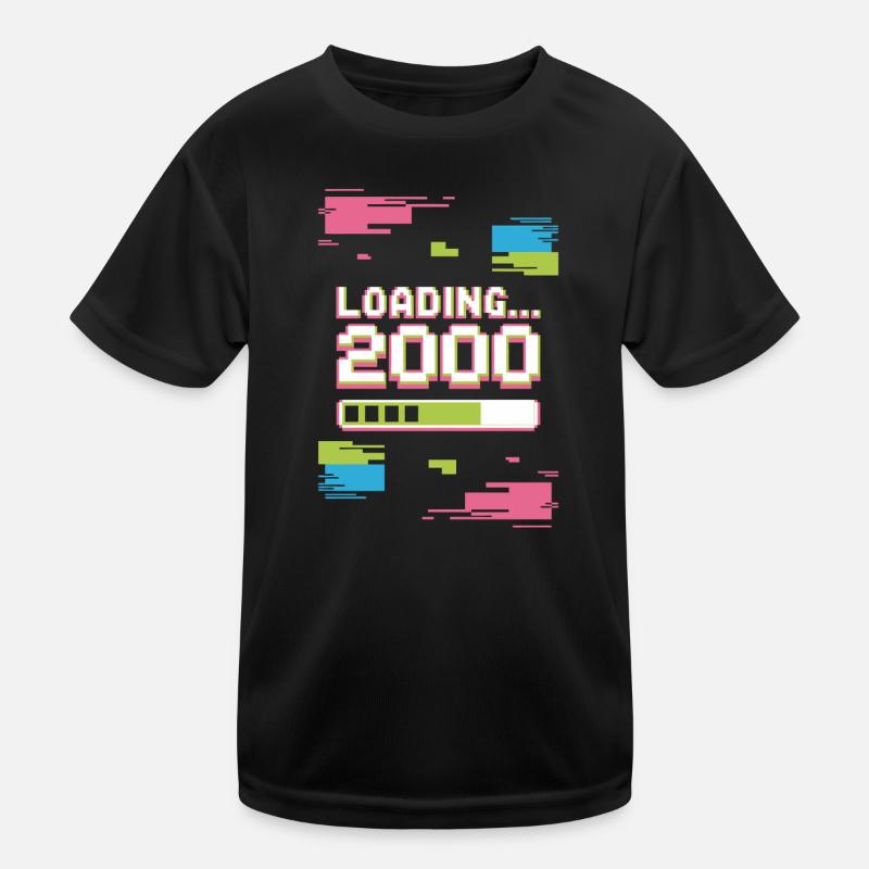 Retro Loading 2000 Pixel - Kinder Funktions-T-Shirt - Schwarz