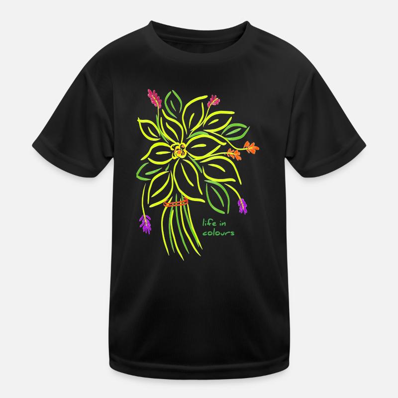 Illustration florale vibrante T-shirt sport Enfant