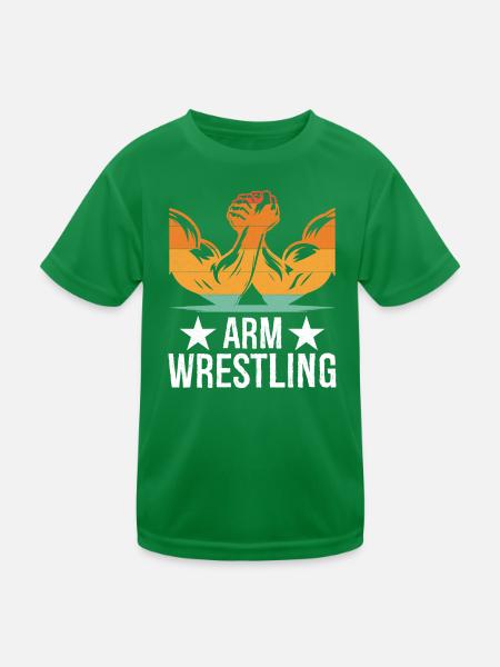 Arm Wrestling Tee - Kids Functional T-Shirt - kelly green - Front