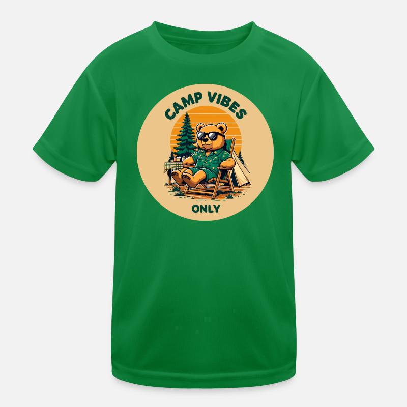 Camp Vibes Bear Camping Logo T-shirt sport Enfant