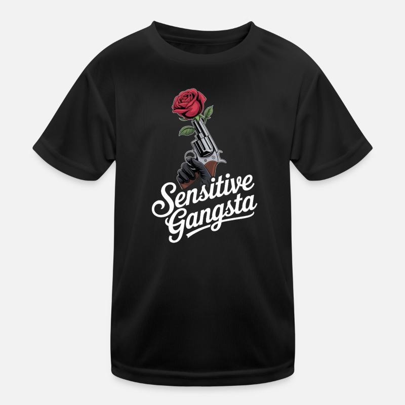Sensitive Gangsta - Kids Functional T-Shirt - black