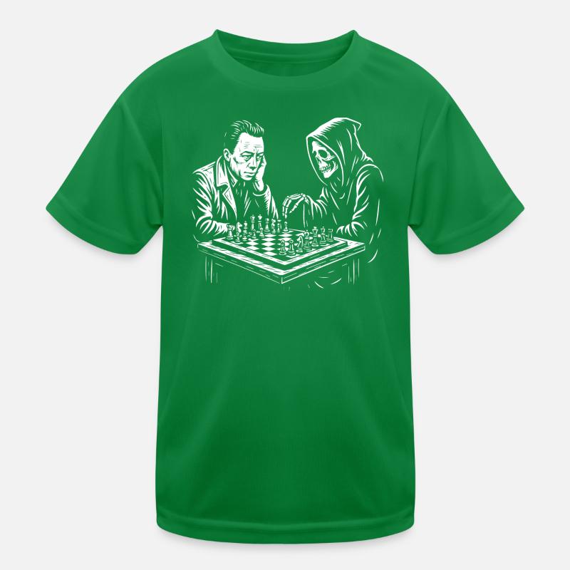 Albert Camus spielt Schach mit Sensenmann Kinder Funktions-T-Shirt