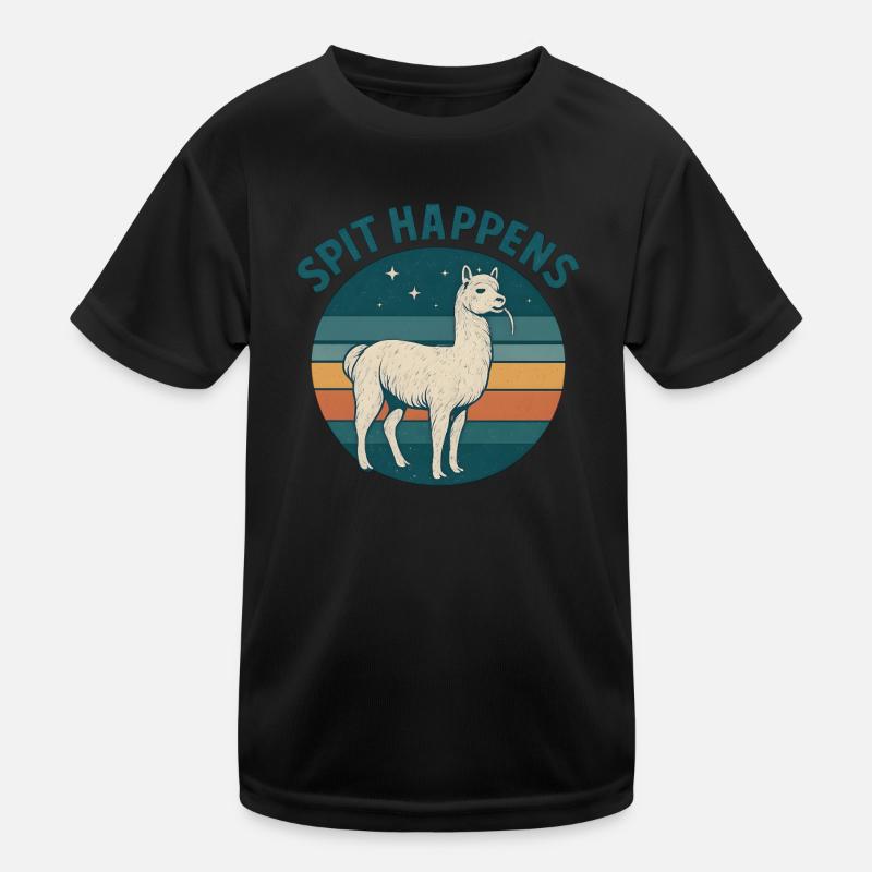 Spit Happens Witziges Alpaka Kinder Funktions-T-Shirt