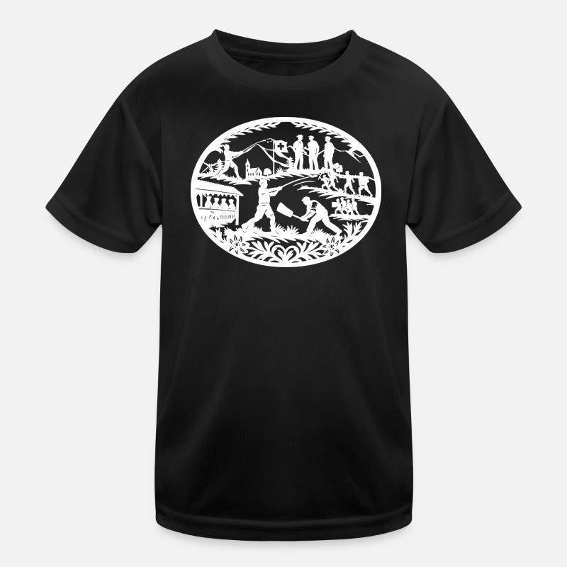 Hornussen_white - Kids Functional T-Shirt - black