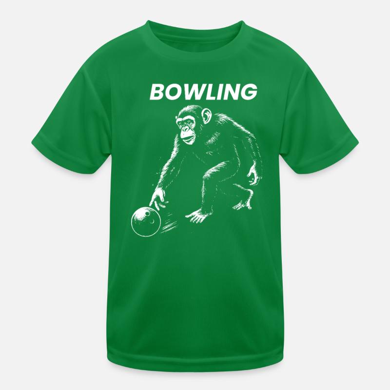 Monkey Bowling gift Kids Functional T-Shirt