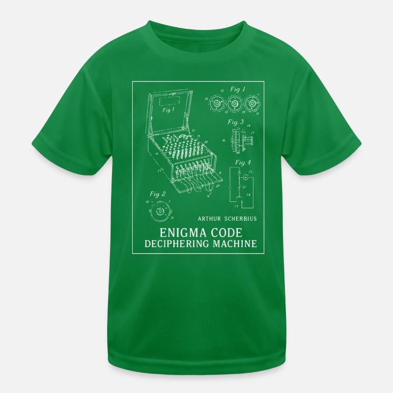 Enigma Code Deciphering Machine Illustration Kids Functional T-Shirt