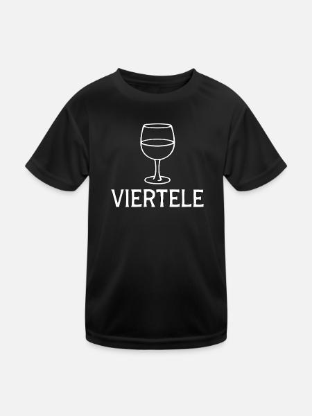 Viertele Typisch Schwäbisch - Kinder Funktions-T-Shirt - Schwarz - Vorne
