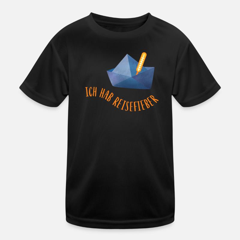 Reisefieber Papierboot Urlaub coole Sprüche Meer Kinder Funktions-T-Shirt