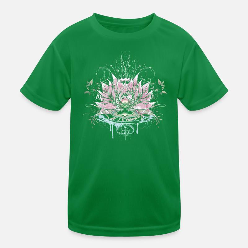 Fleur de lotus délicate avec des éléments d’eau et des graffitis T-shirt sport Enfant