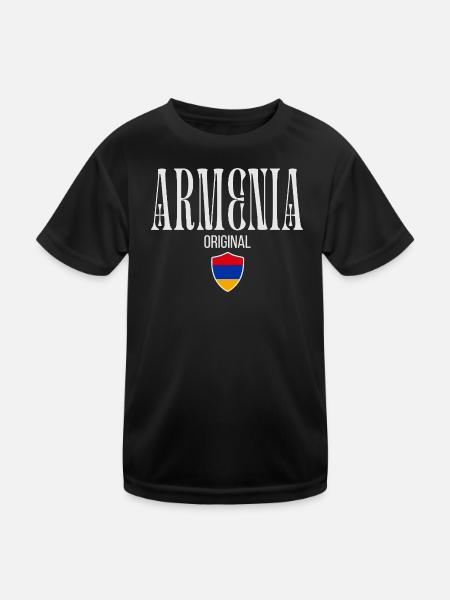 Ursprünglich aus Armenien, geboren in Armenien - Kinder Funktions-T-Shirt - Schwarz - Vorne