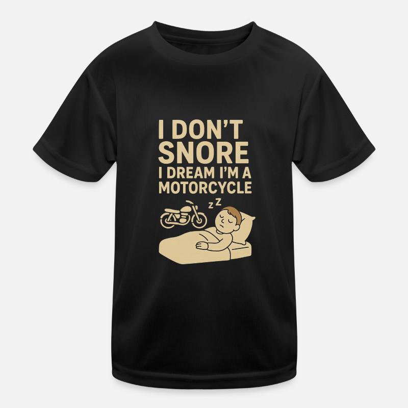 Motorcycles snoring Kids Functional T-Shirt