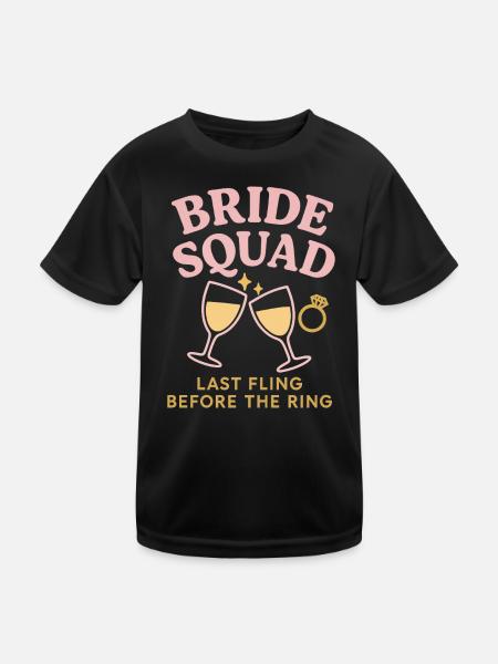 Bride Squad - Kids Functional T-Shirt - black