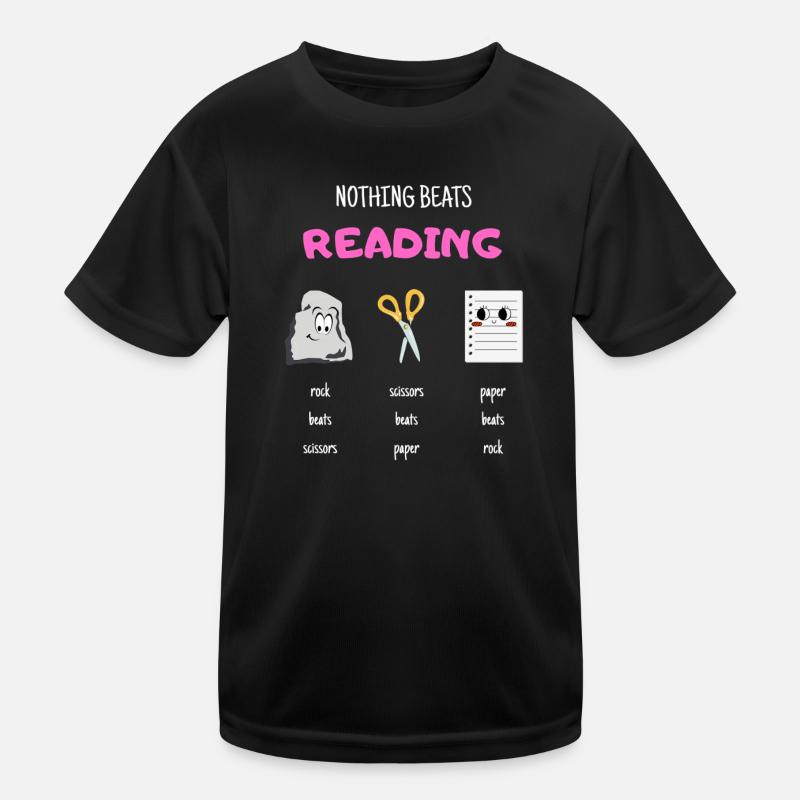 Nothing Beats Reading Rock Paper Scissors Kids Functional T-Shirt
