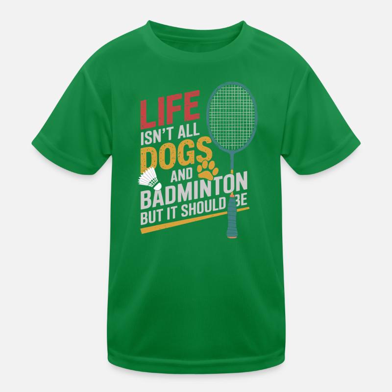 Dog and badminton Kids Functional T-Shirt