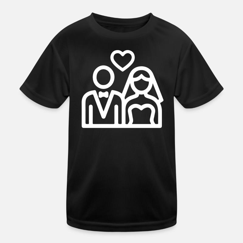 Brautpaar Ehepaar Hochzeit Kinder Funktions-T-Shirt
