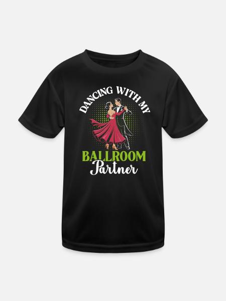 Gesellschaftstanz Tanzunterricht Ballroom Partner - Kinder Funktions-T-Shirt - Schwarz - Vorne