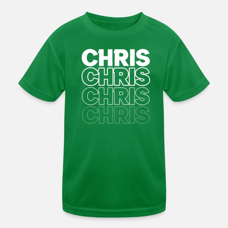 Doppeltes Schriftzug Design Chris Kinder Funktions-T-Shirt