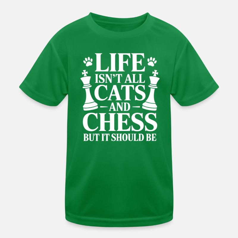 Funny Chess and Cats Saying Kids Functional T-Shirt