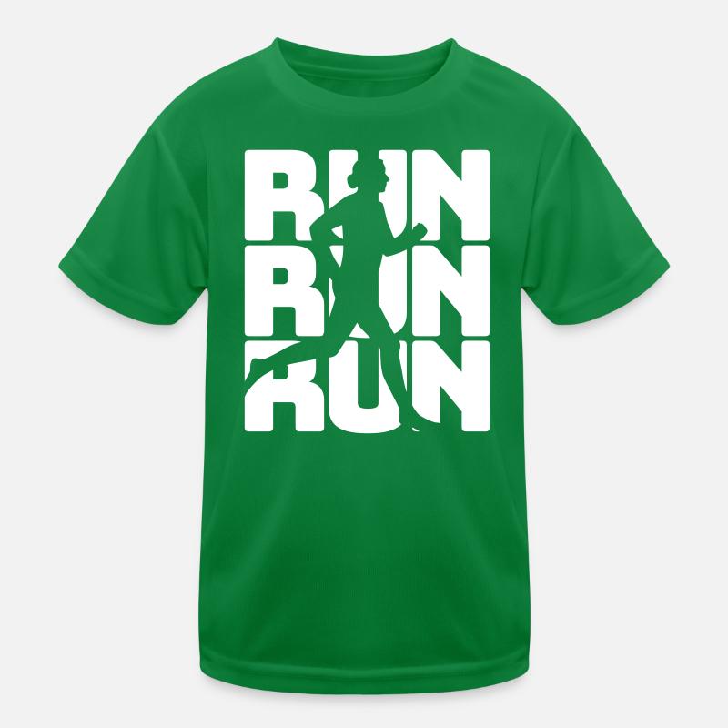 Läuferin Silhouette mit Sprint-Motiv Kinder Funktions-T-Shirt