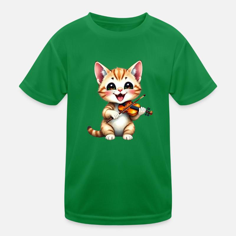 Chaton joue du violon T-shirt sport Enfant