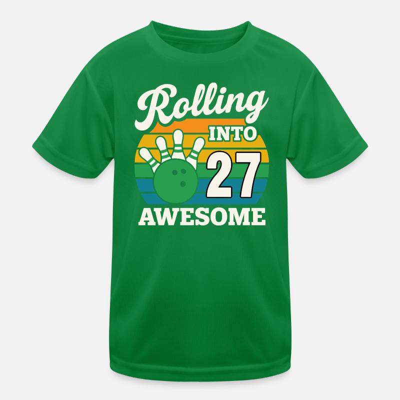 Bowling 27 Geburtstagsfeier Grafik Kinder Funktions-T-Shirt