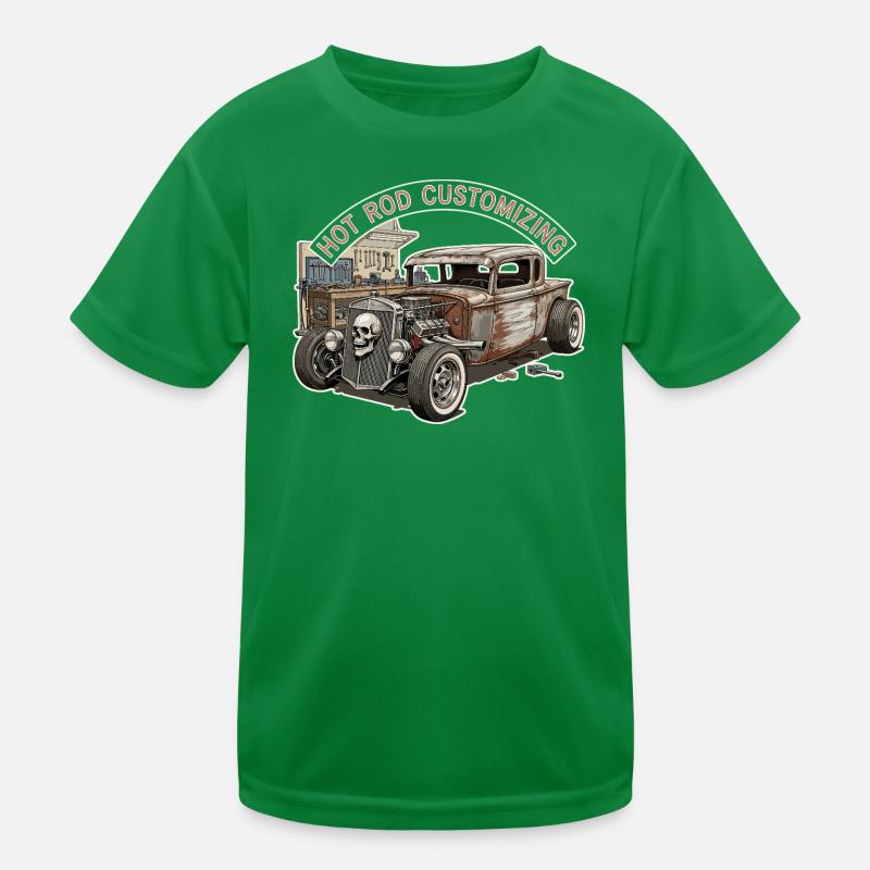 Rustic Hot Rod Customization Design Kids Functional T-Shirt