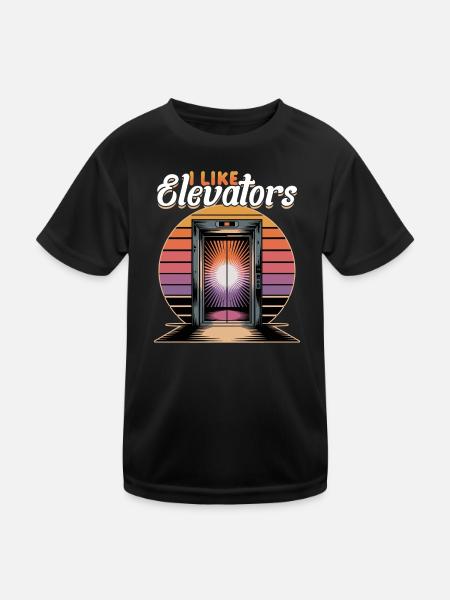 Elevator toddler & kids - Kids Functional T-Shirt - black - Front