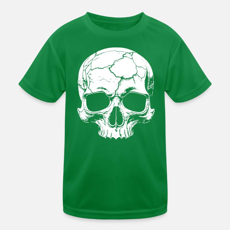 Abstrakter Schädel mit Rissen Kinder Funktions-T-Shirt