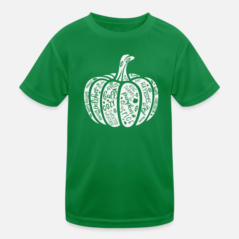 Kürbis Herbst Zitat Muster Kinder Funktions-T-Shirt