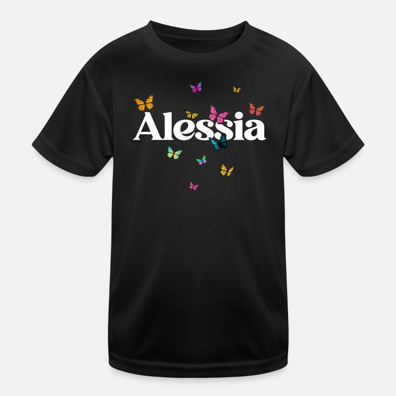Schöner Mädchenname ALESSIA mit Schmetterlingen  Kinder Funktions-T-Shirt