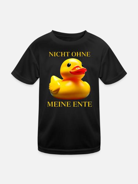 Badeente NICHT OHNE MEINE ENTE - Kinder Funktions-T-Shirt - Schwarz - Vorne