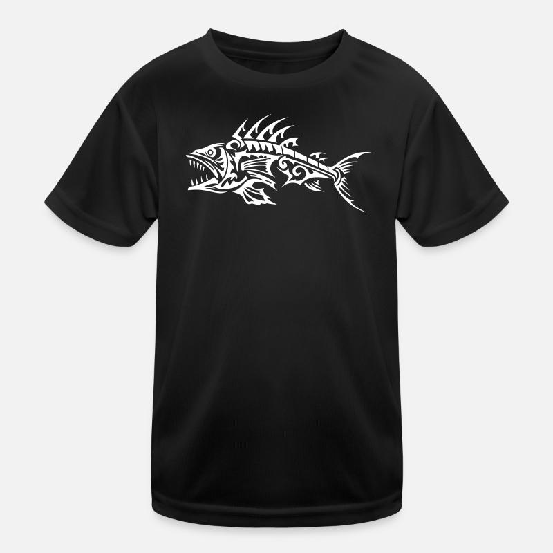 Fish Bone Piranha Tribal Kids Functional T-Shirt