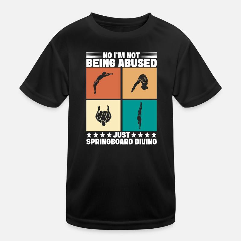 Kunstspringen Turmspringer Sprungbrett Kinder Funktions-T-Shirt