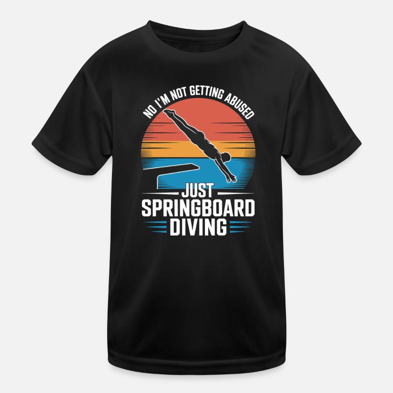 Kunstspringen Turmspringer Sprungbrett Kinder Funktions-T-Shirt