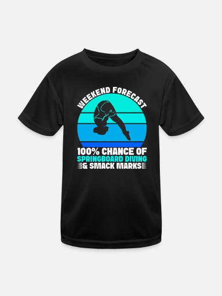 Kunstspringen Turmspringer Sprungbrett - Kinder Funktions-T-Shirt - Schwarz - Vorne