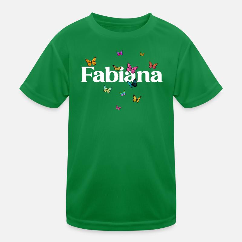 Schöner Mädchenname mit Schmetterlingen FABIANA Kinder Funktions-T-Shirt