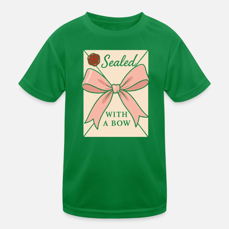 Coquette Aesthetic Bow Pattern Girly Pastel Kids Functional T-Shirt