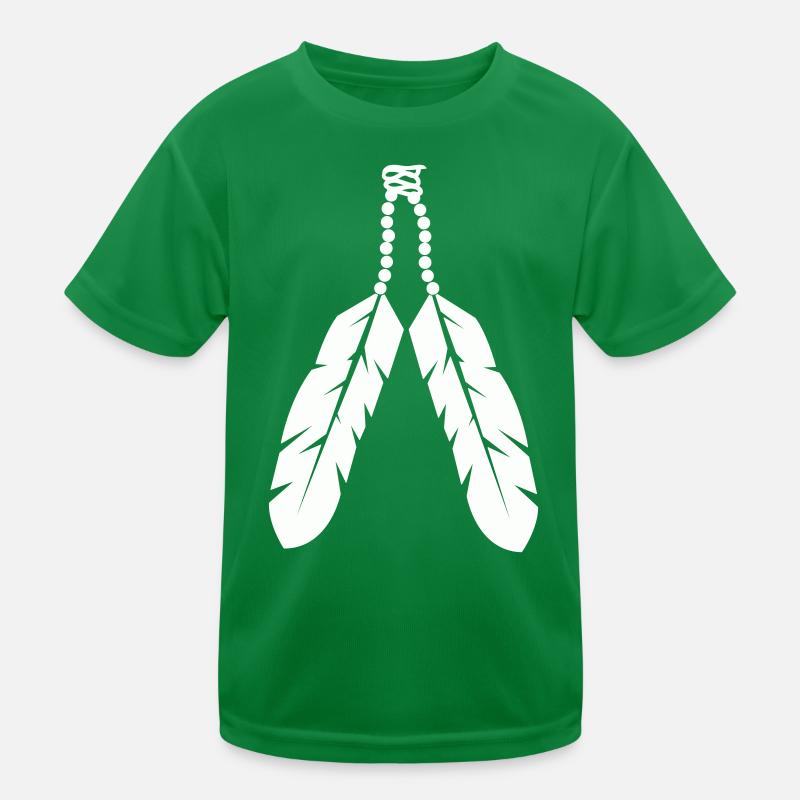 Indigenous feather pendant design Kids Functional T-Shirt